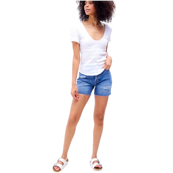 Free People We the Free Sugar Cube Short Sleeve Tee XS Optic White New with Tags - Picture 7 of 8